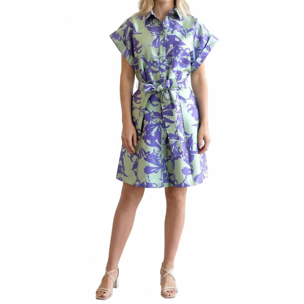 NEW FINLEY chantel dress in honeydew/purple